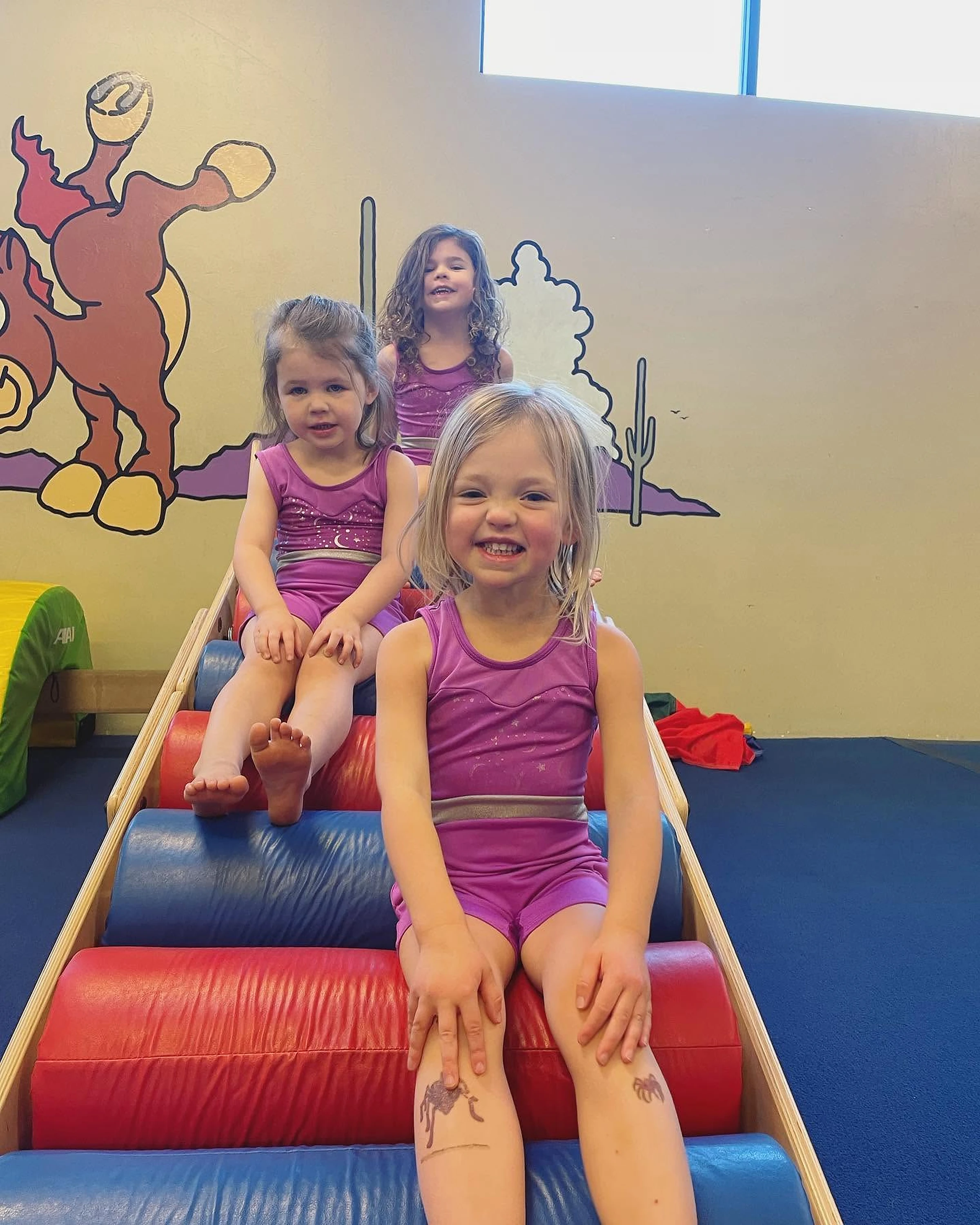 Preschool gymnastics class at Old Pueblo Gymnastics Academy