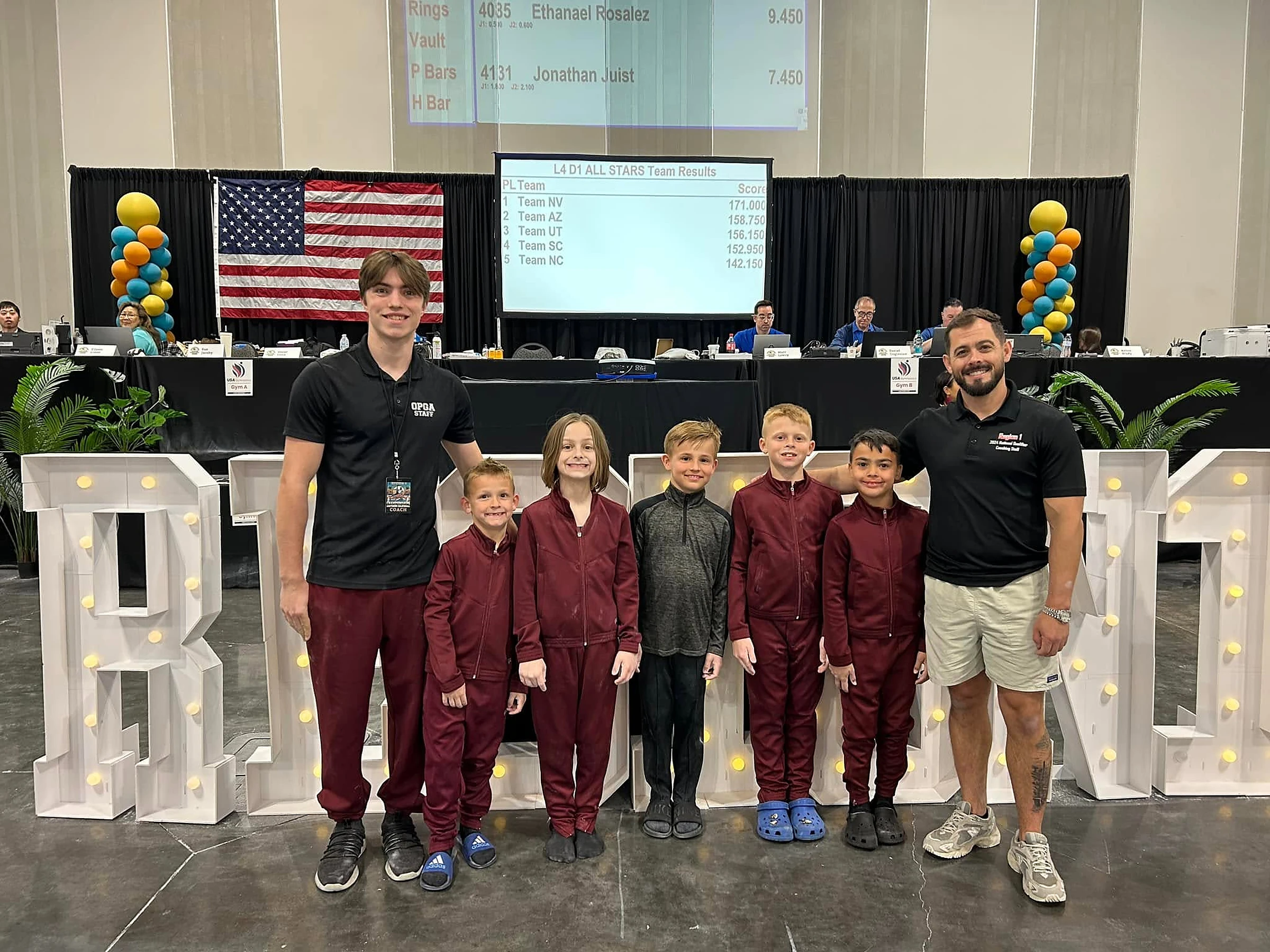 OPGA Boys Team gymnasts in the gym